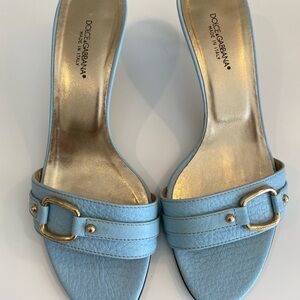 Dolce & Gabbana Blue and Gold Sandals